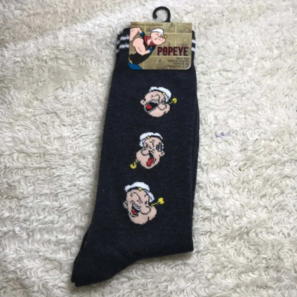 POPEYE MEN CREW SOCKS CARTOON SIZE 6-12